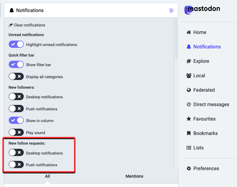 block notifications on mastodon web 6 a كيفية منع الإشعارات على Mastodon