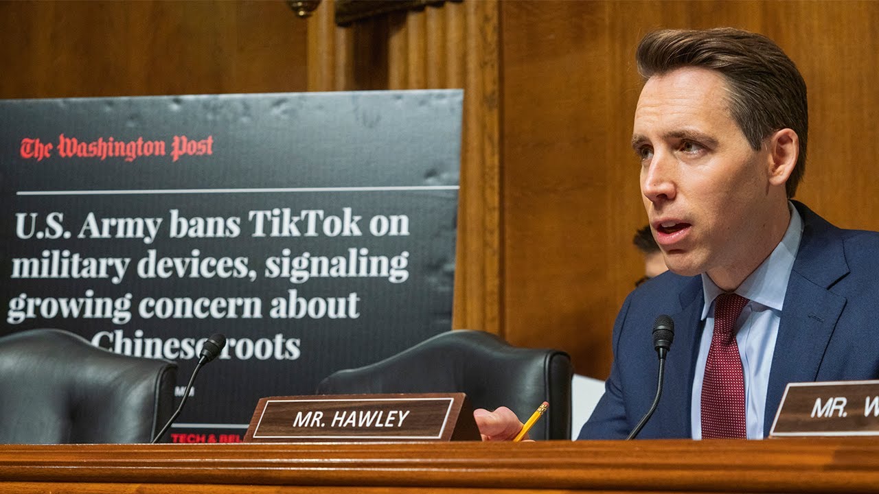 Sen. Hawley announces new legislation to ban TikTok from all federal employees, on all gov devices