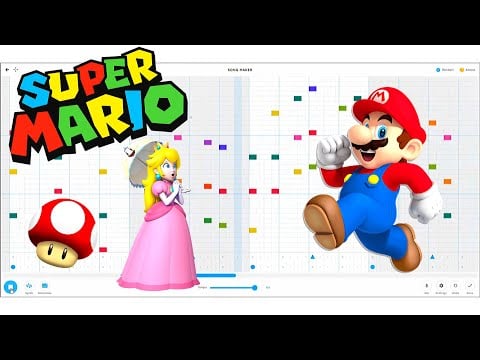 Super Mario Bros Theme Song on Song Maker - Chrome Music Lab (FULL SONG)
