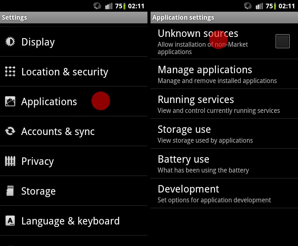 Android app installs. APK install on Android. Com.Android.settings.applications.MANAGEAPPLICATIONS. For Android 4.4 above.