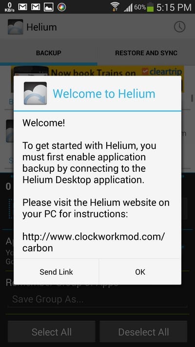 Helium Backup Enable Application Backup