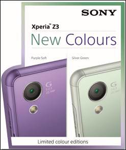 Sony Xperia Z3 Purple soft and Silver Green limited edition