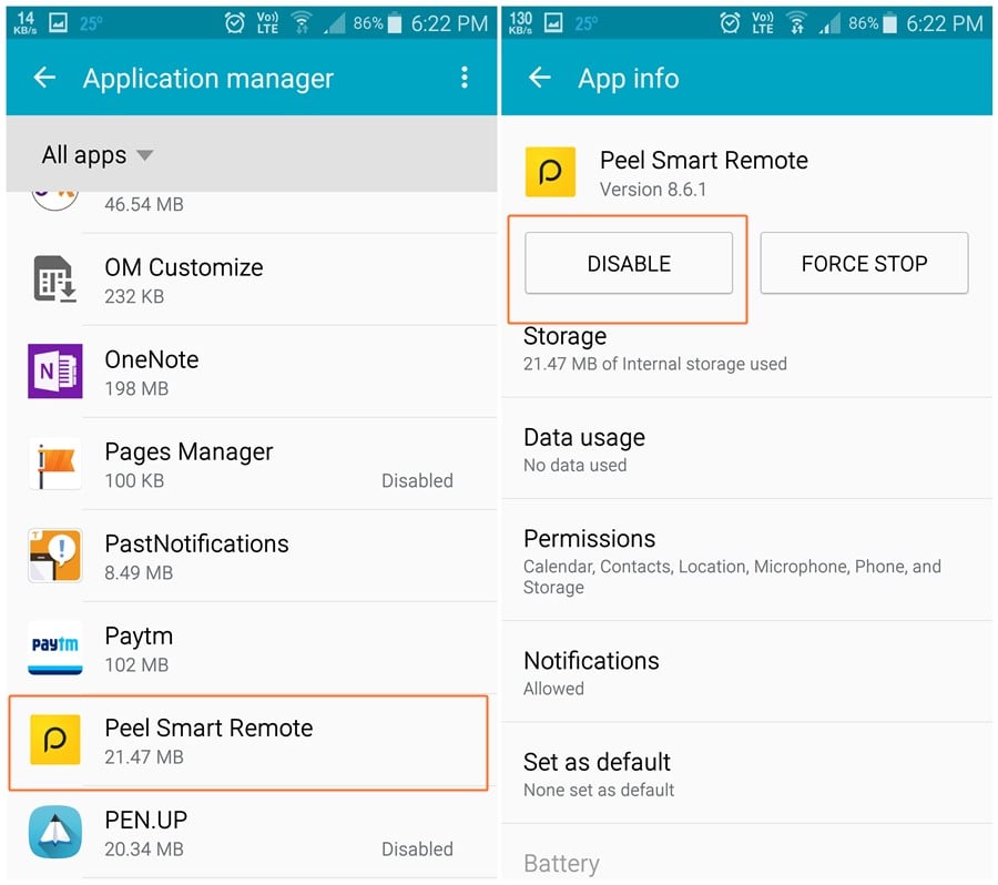 How To Disable Or Uninstall Peel Remote App From Your Samsung Htc Or Other Android Devices