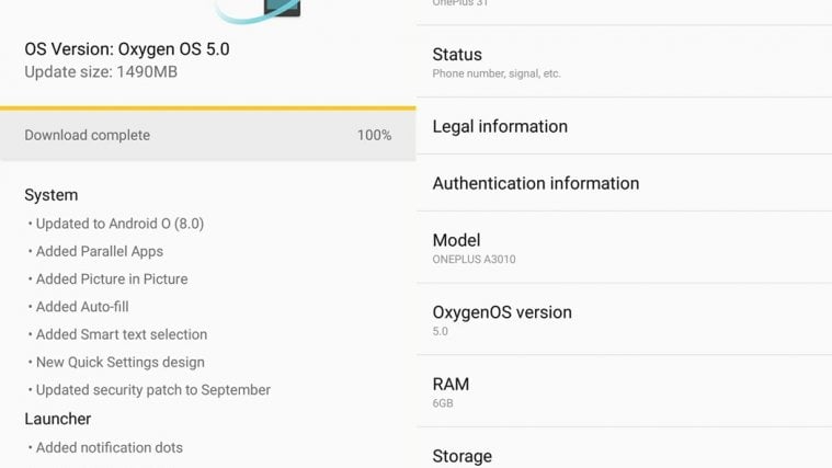 OnePlus 3T Oreo update download