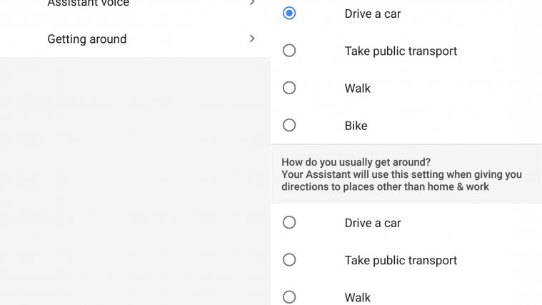 google assistant getting around