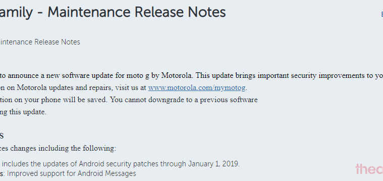 Moto G6 update