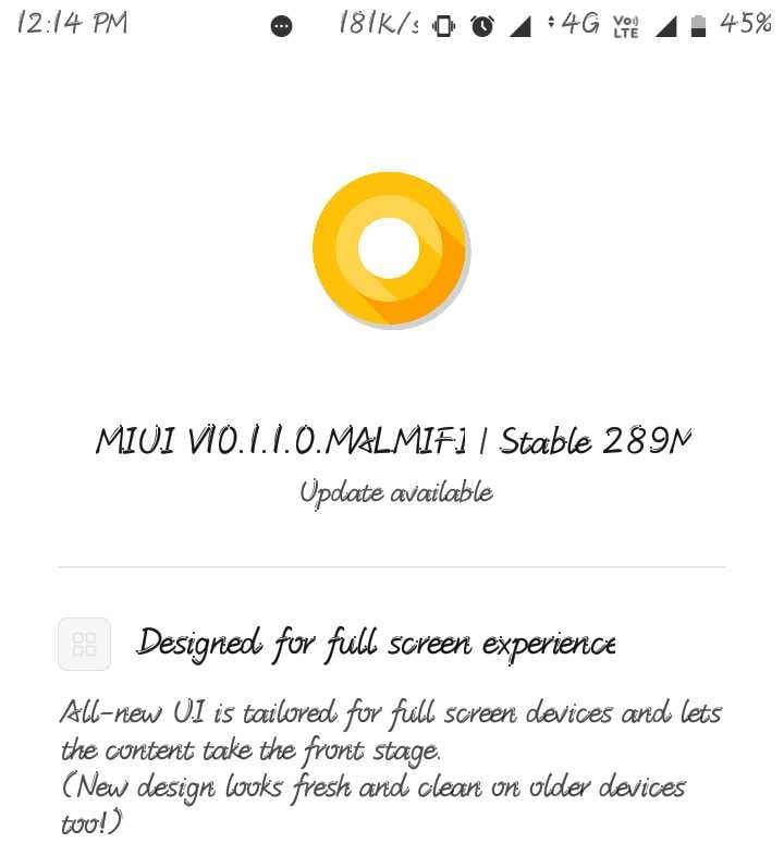 Redmi 3S MIUI 10 update