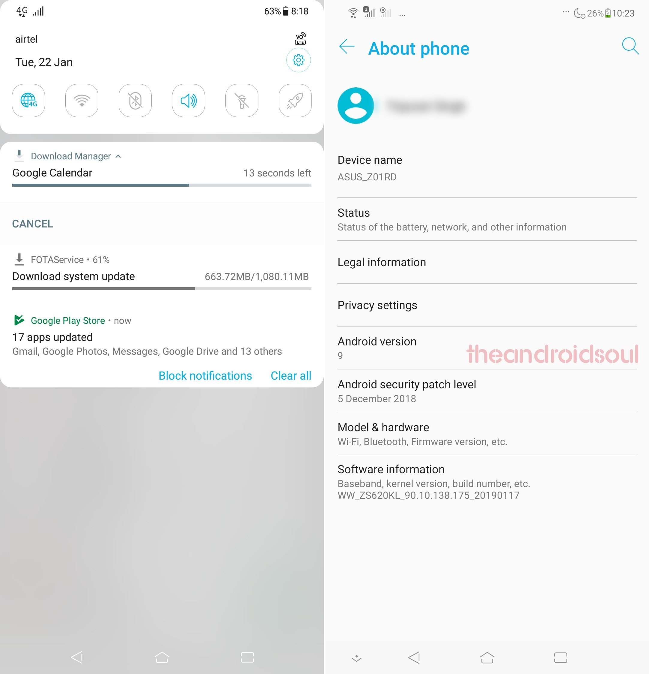 ZenFone 5Z Android Pie rollout
