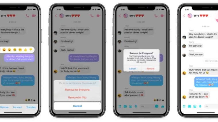 Facebook Messenger unsend messages