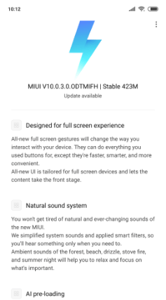 Xiaomi Mi 8 Lite update