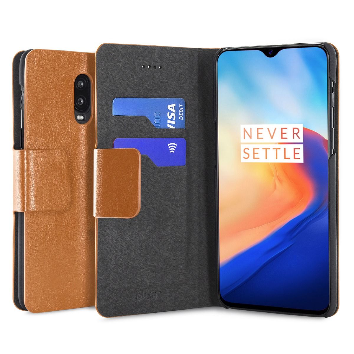 OnePlus 6T Olixar Leather-style wallet stand case