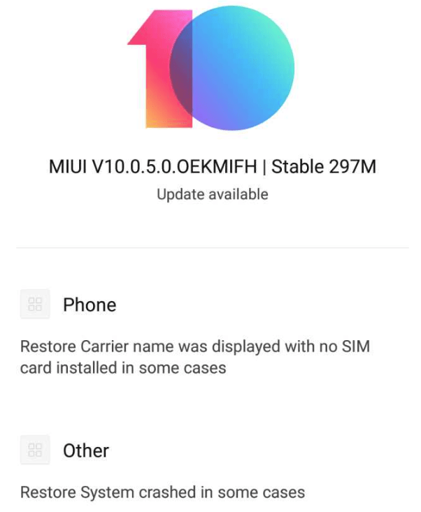 Redmi Note 6 Pro MIUI 10.0.5