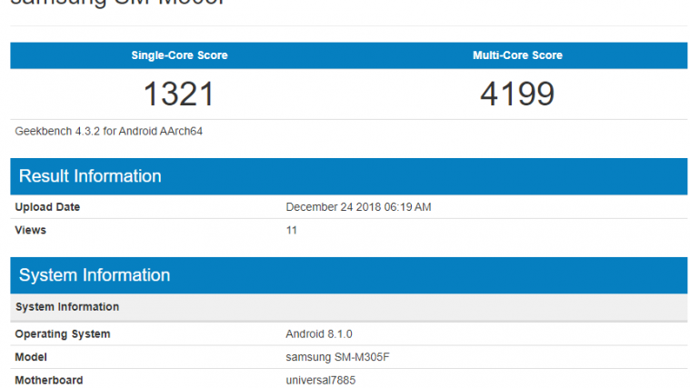 Galaxy M30 geekbench