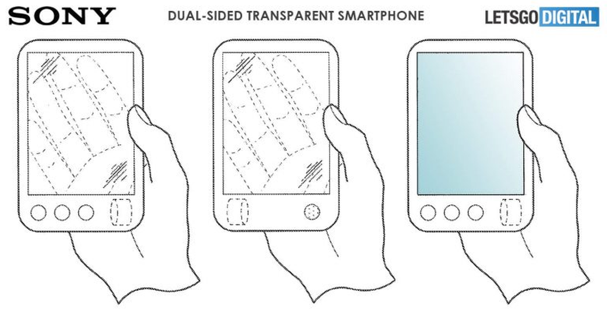 Sony dual-sided transparent phone
