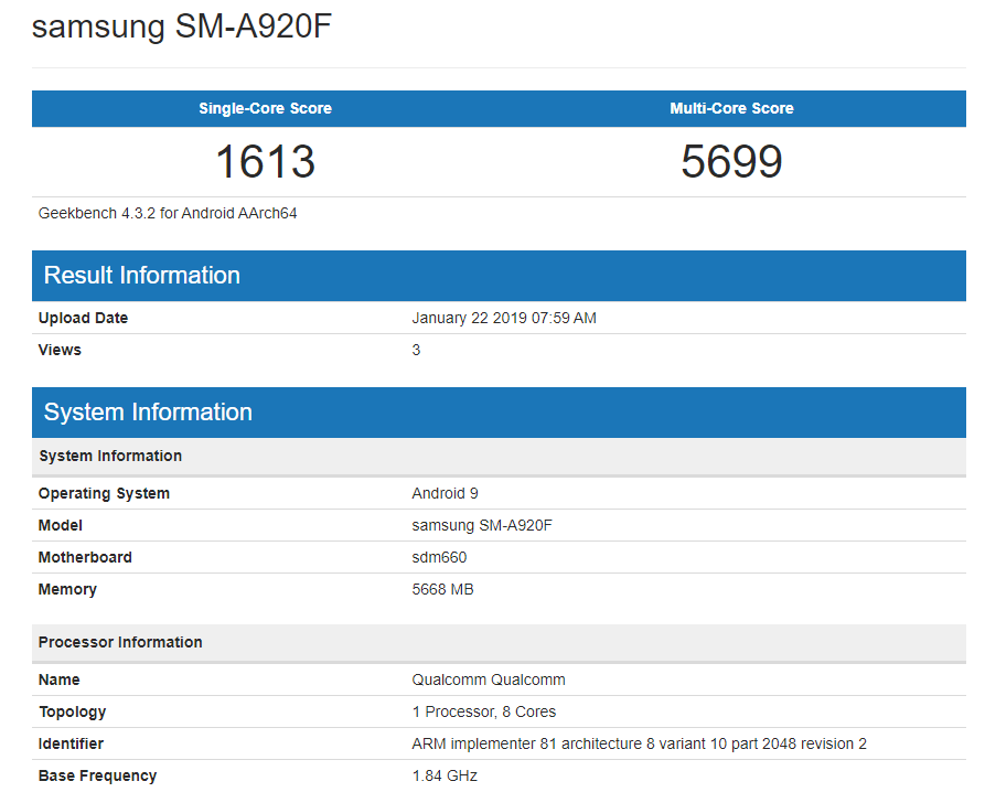 Galaxy A9 2018 Pie leak