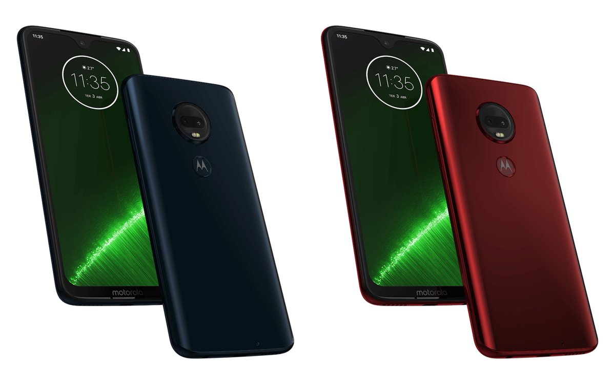 Moto G7 Plus press renders - Red and Blue colors