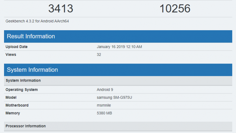 S10 Plus geekbench