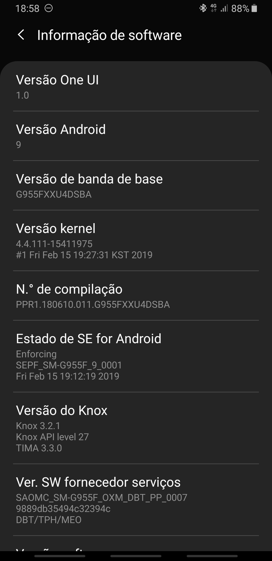 Samsung Galaxy S8 Pie update Portugal