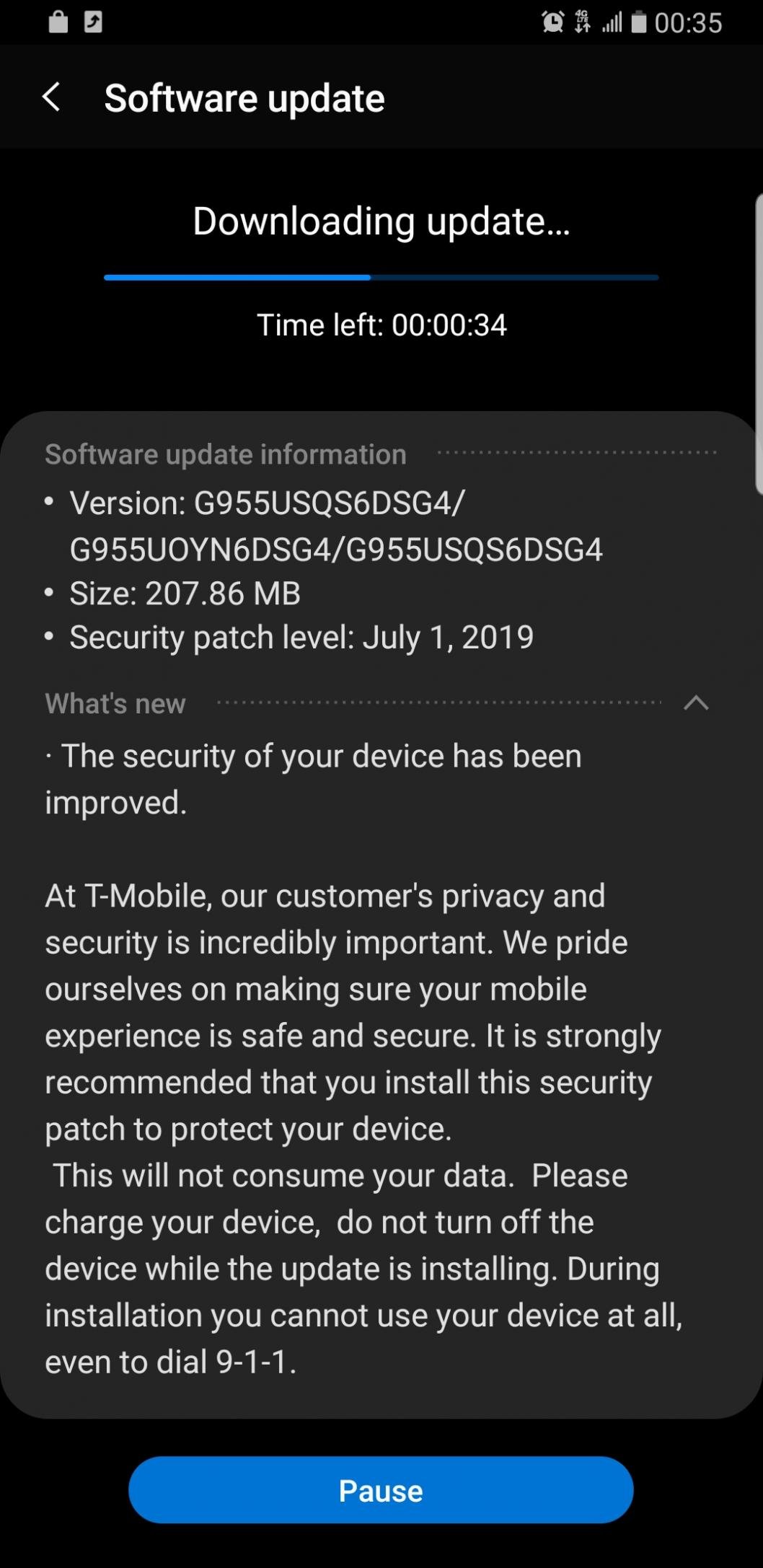 T-Mobile S10 July update