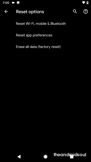 Factory Reset on Android 10