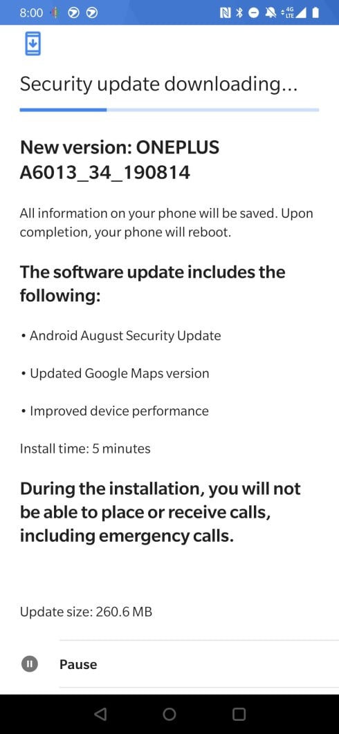 T-Mobile OnePlus 6T August update
