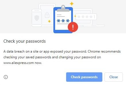 Disable Check your passwords popup on Chrome