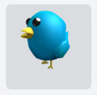 Low-poly 3D Model of blue twitter bird