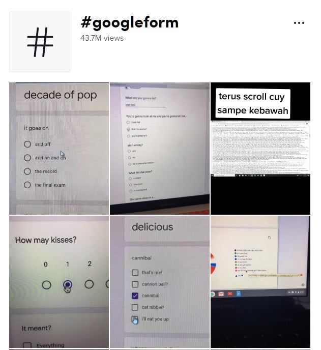 TikTok google forms