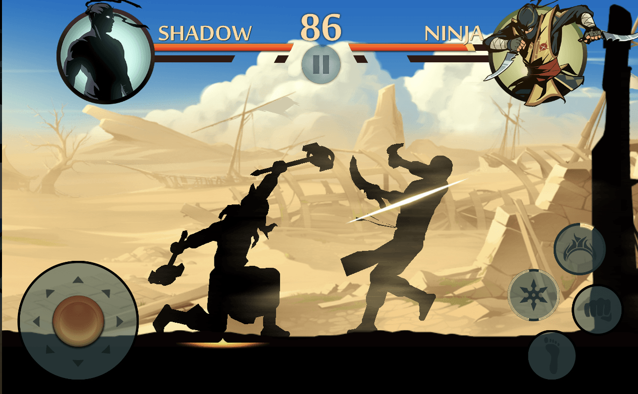 Shadow Fight 2 screenshot of sandy melee fight