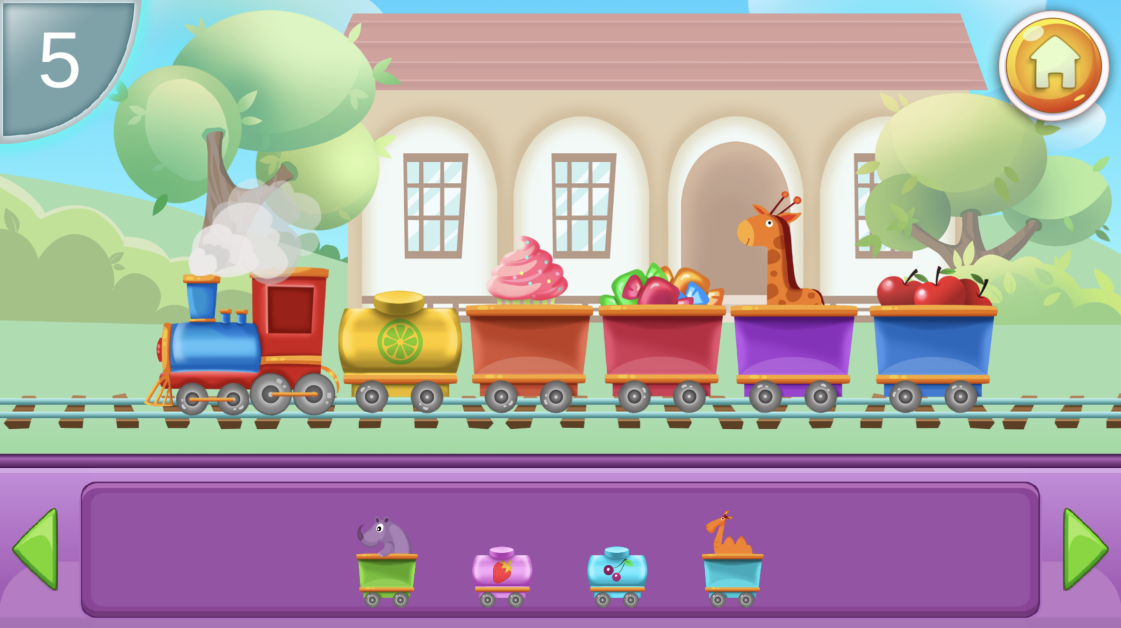 Kids Learn to Count screenshot with colorful train