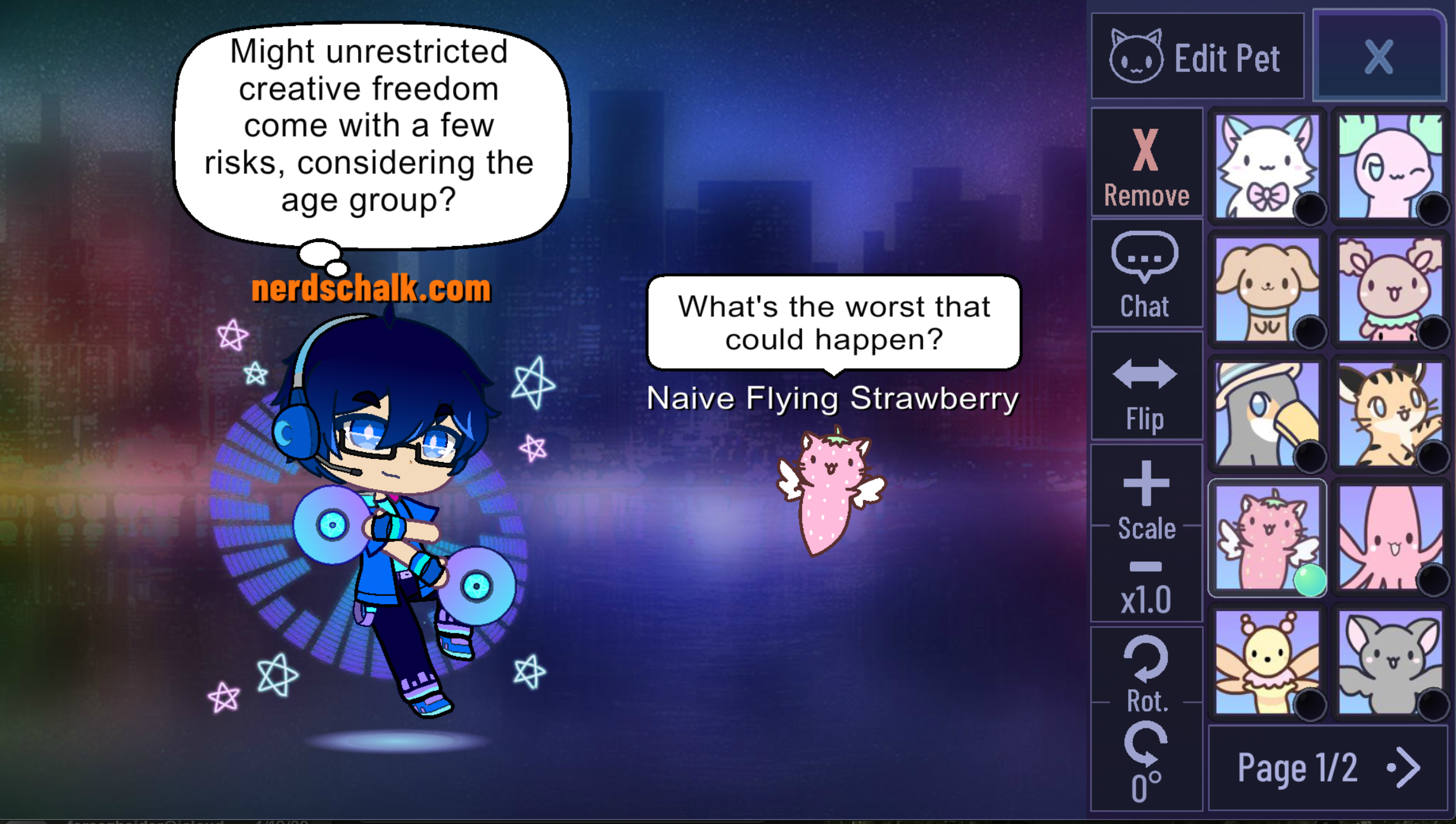 Gacha Club Screenshot showing ponderous nerdschalk character