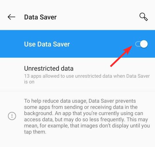 Turn Off OnePlus Data Saver