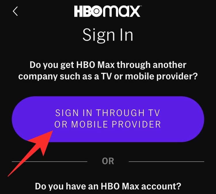 hbo max sign in