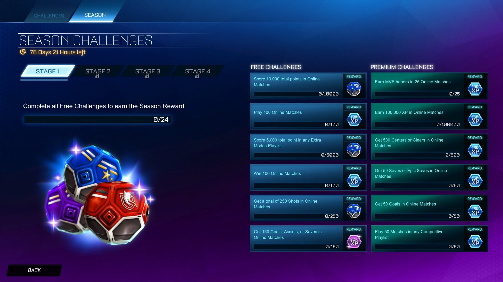 Rocket League Season Challenges