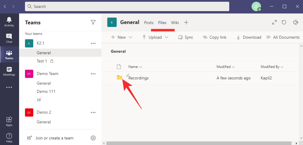 how to download teams recording from onedrive
