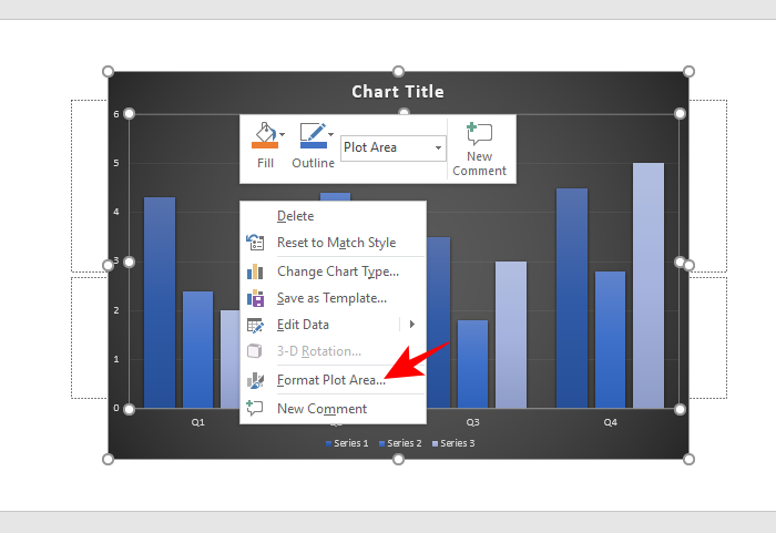 the chart tools in a presentation allows you to insert