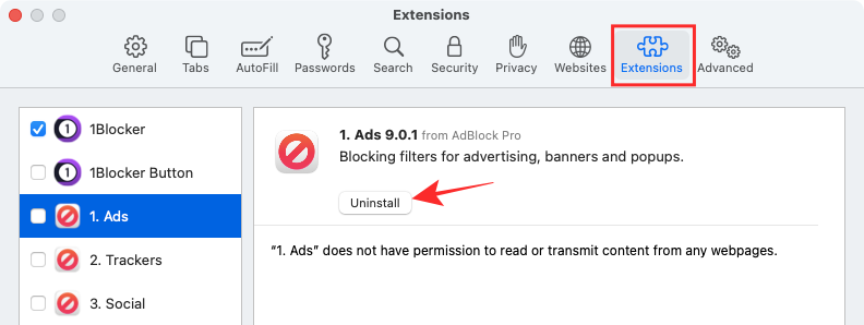how to disable ad blocker safari ipad