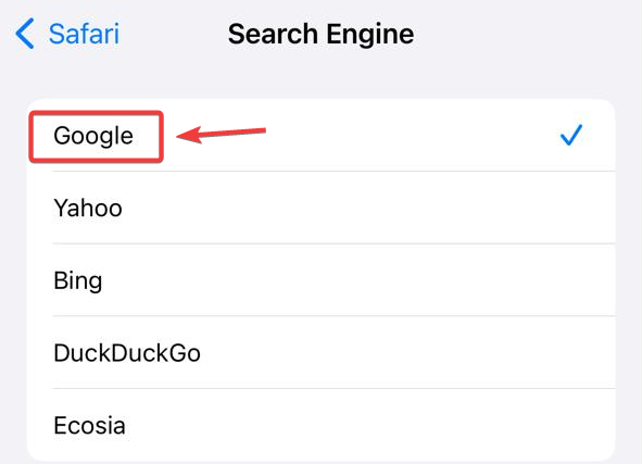 ios safari search widget