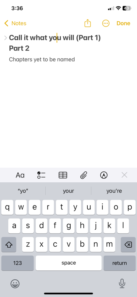 Expand Headings in Notes App