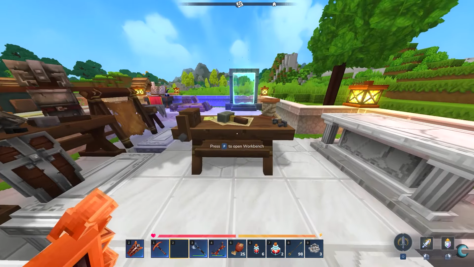 Place and open a Workbench. Image credits: Hypixel Studios / YouTube: ConCon