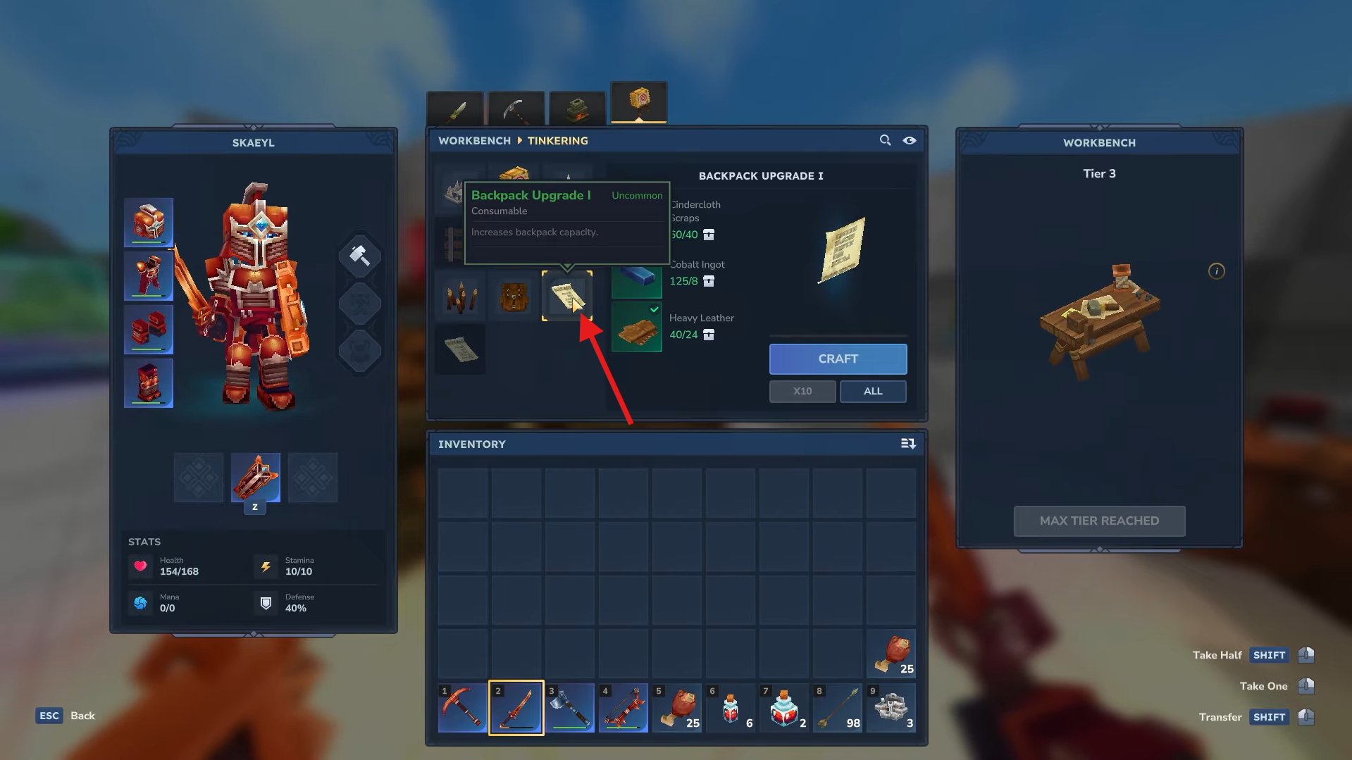 Backpack upgrades. Image credits: Hypixel Studios / YouTube: ConCon