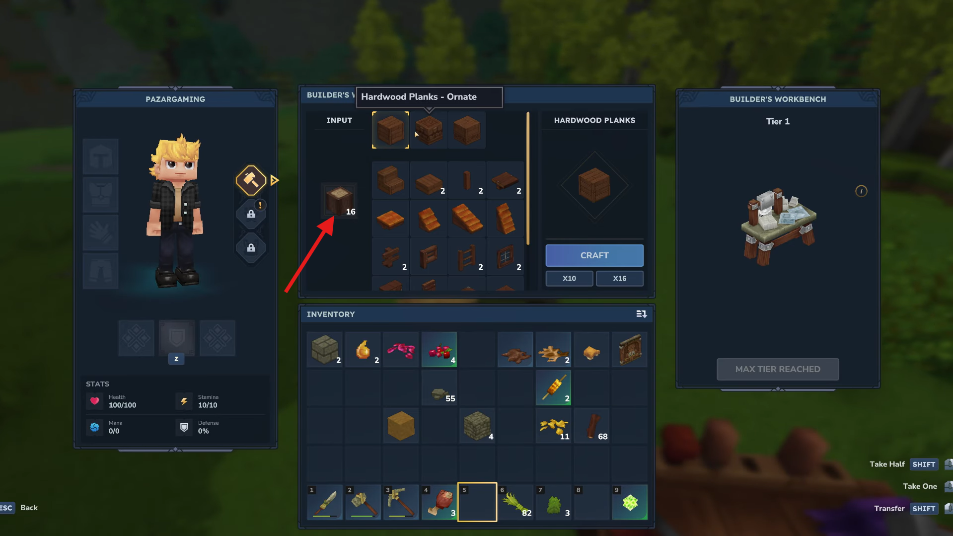 Use the workbench. Image credits: Hypixel Studios / YouTube: PazarGamingGuides