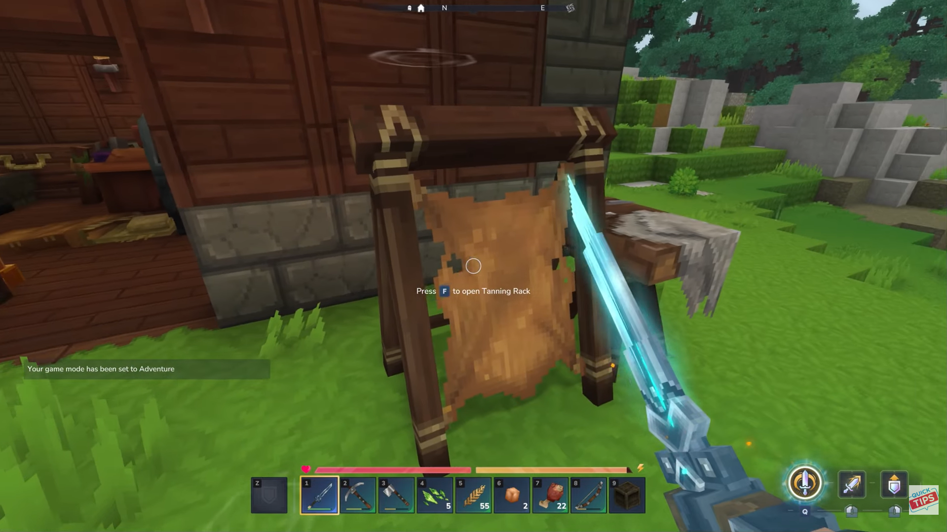 Craft a Tanning Rack. Image credits: Hypixel Studios / YouTube: Quick Tips