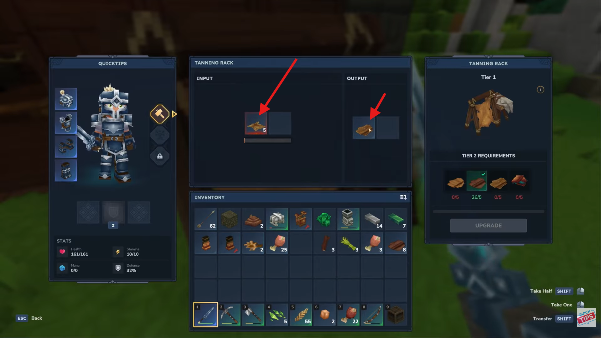 Process hide into Heavy Leather. Image credits: Hypixel Studios / YouTube: Quick Tips