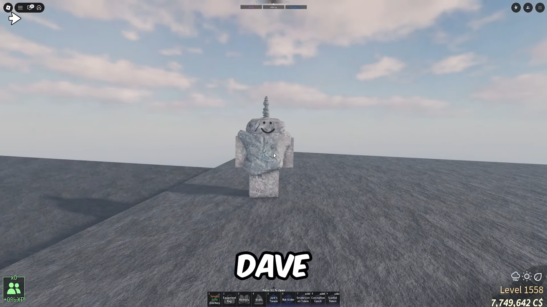 Speak with Dave on top of the Arch. Image credits: Roblox / YouTube: NoobBlox