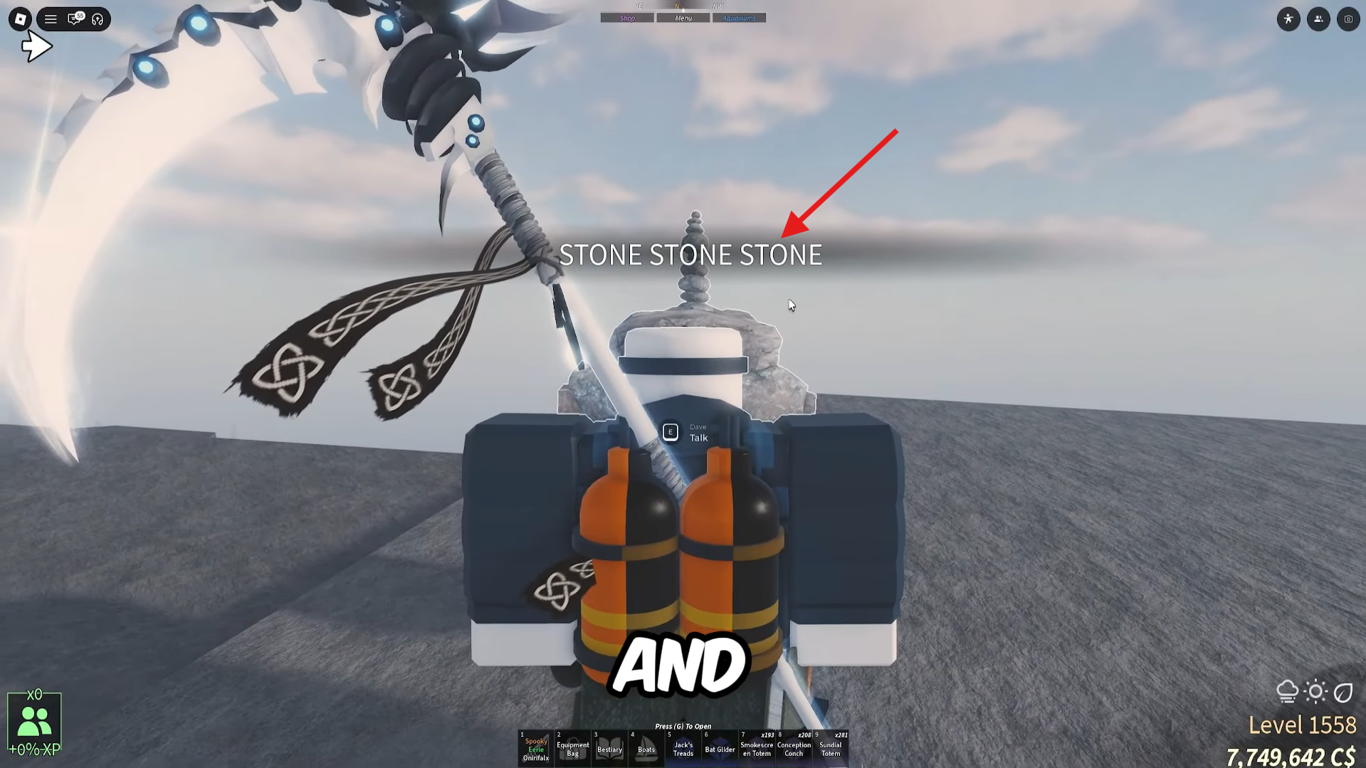 Talk to NPC Dave and accept the quest. Image credits: Roblox / YouTube: NoobBlox