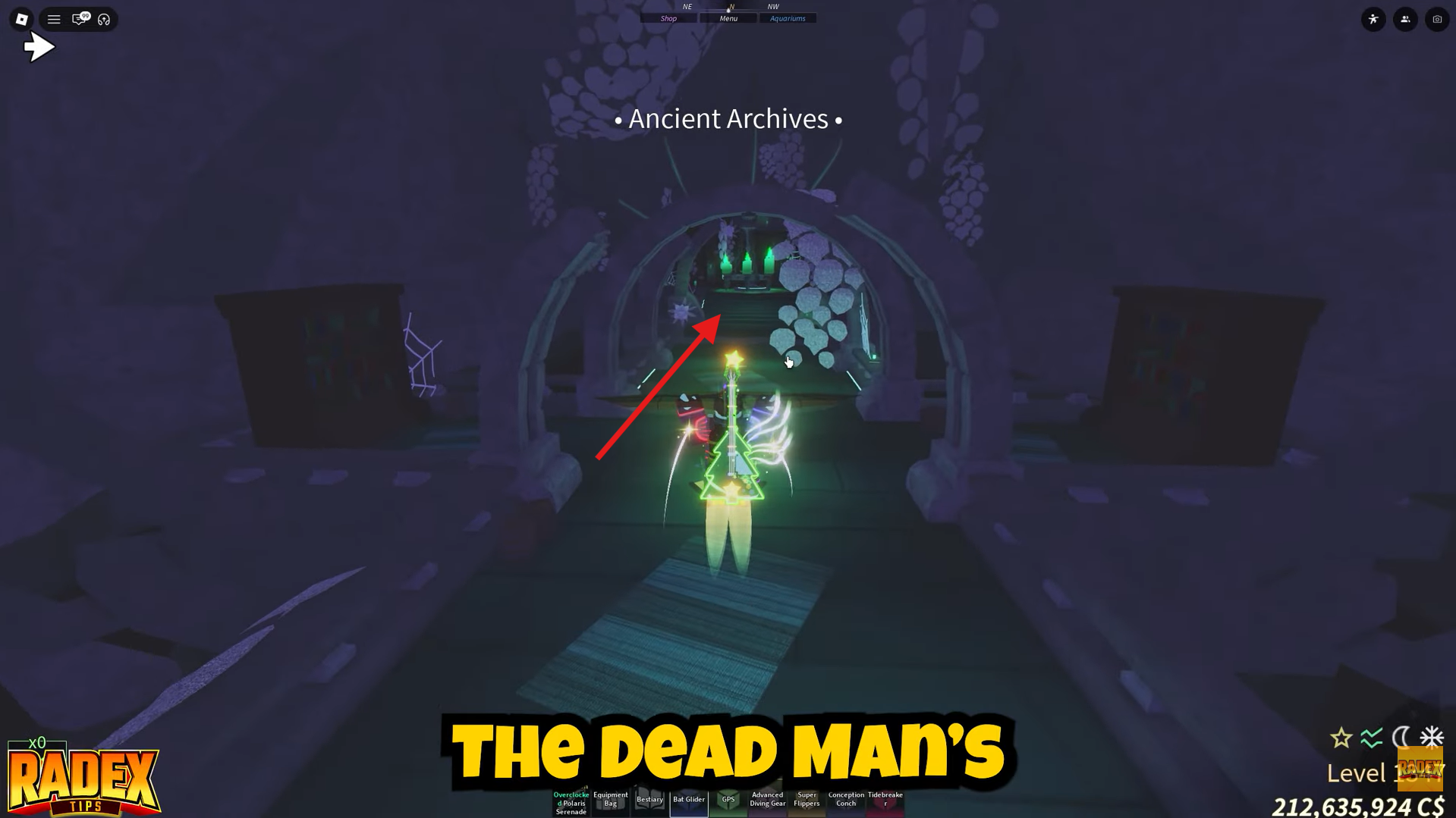 Reach the Ancient Archives. Image credits: Roblox / YouTube: Radex Tips