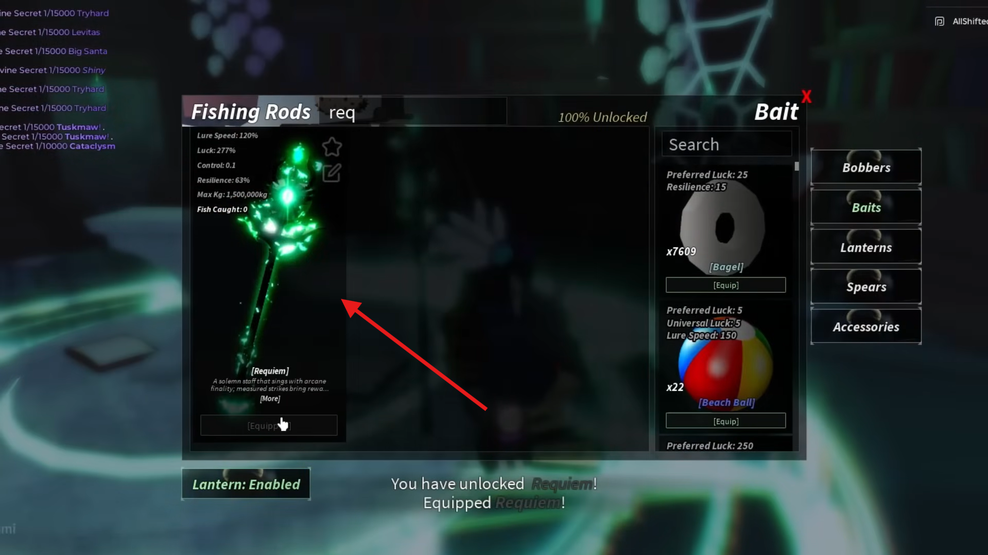 Requiem Rod. Image credits: Roblox / YouTube: AllShifted