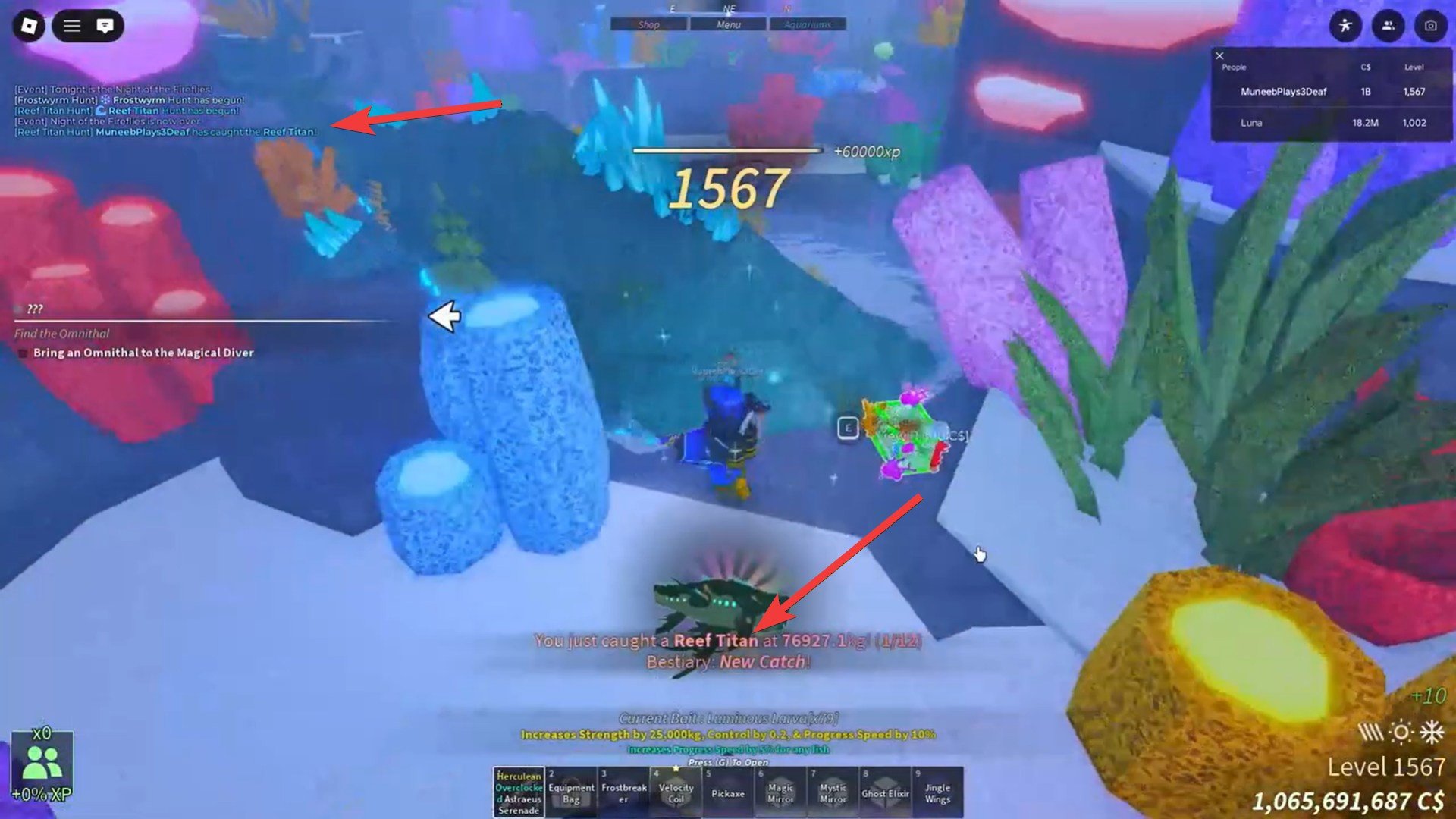 Reef Titan in Fisch (Image credit: Fisch Roblox / Via: YouTube - MuneebPlays3D)