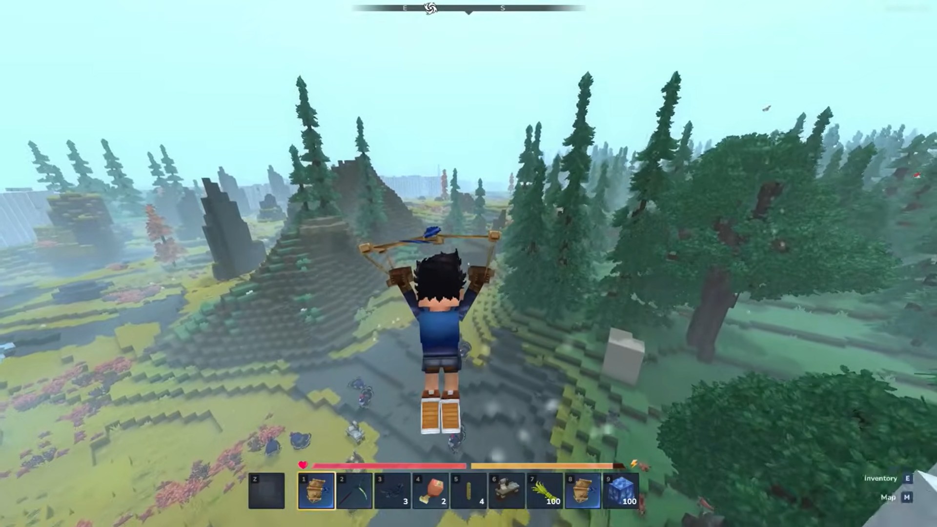 Open Glider after jumping (Image credit: Hypixel Studios / Via: YouTube – Udisen Games)